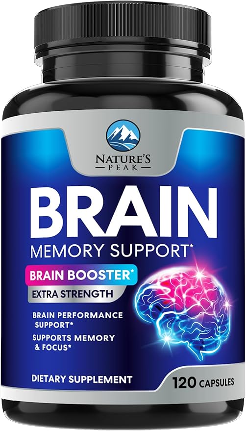 Brain Memory Supplement - 3X Strength Nootropics for Concentration, Clarity & Focus Support - Brain Health Cognitive Vitamins with Bacopa, Phosphatidylserine & DMAE, Brain Booster Pills, 120 Capsules