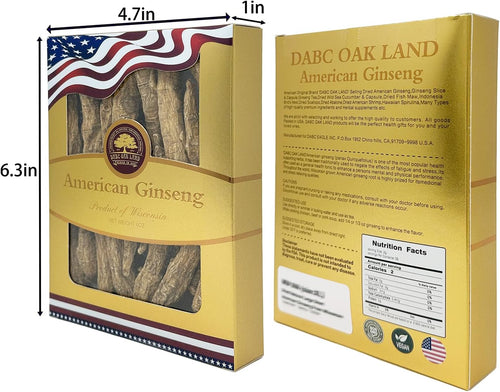 4 Boxes of American Ginseng Slices from Wisconsin,American Wisconsin Ginseng Slices Root for Tea, Energy for Men Women Mental Health Boosts Immunity, Gluten Free 花旗參, Small Round,16oz