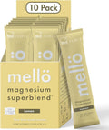 mellö Magnesium Supplement Superblend Powder - Magnesium Glycinate with L-Theanine, GABA, and Trace Minerals - Supports Sleep, Relaxation, and Balanced Energy - Lemon Flavor, 10-Pack, Singles
