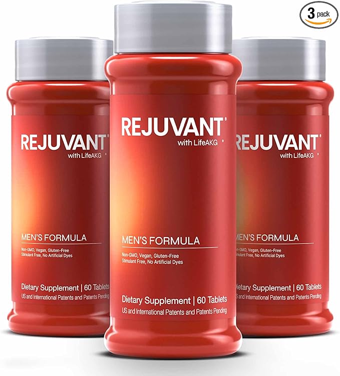 Rejuvant LifeTabs Men’s Calcium Alpha-Ketoglutarate (Ca-AKG) — Controlled-Release Tablets, 3-Pack (180 Tablets), 98% Purity