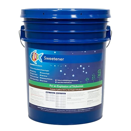 FOOP Sweetener: Organic Sweetener and Terpene Enhancer for Plants | Creates an Explosion of Trichomes | Contains 8 Organic Sugars | Works with All Growing Media and Nutrient Lines (5 Gallons)