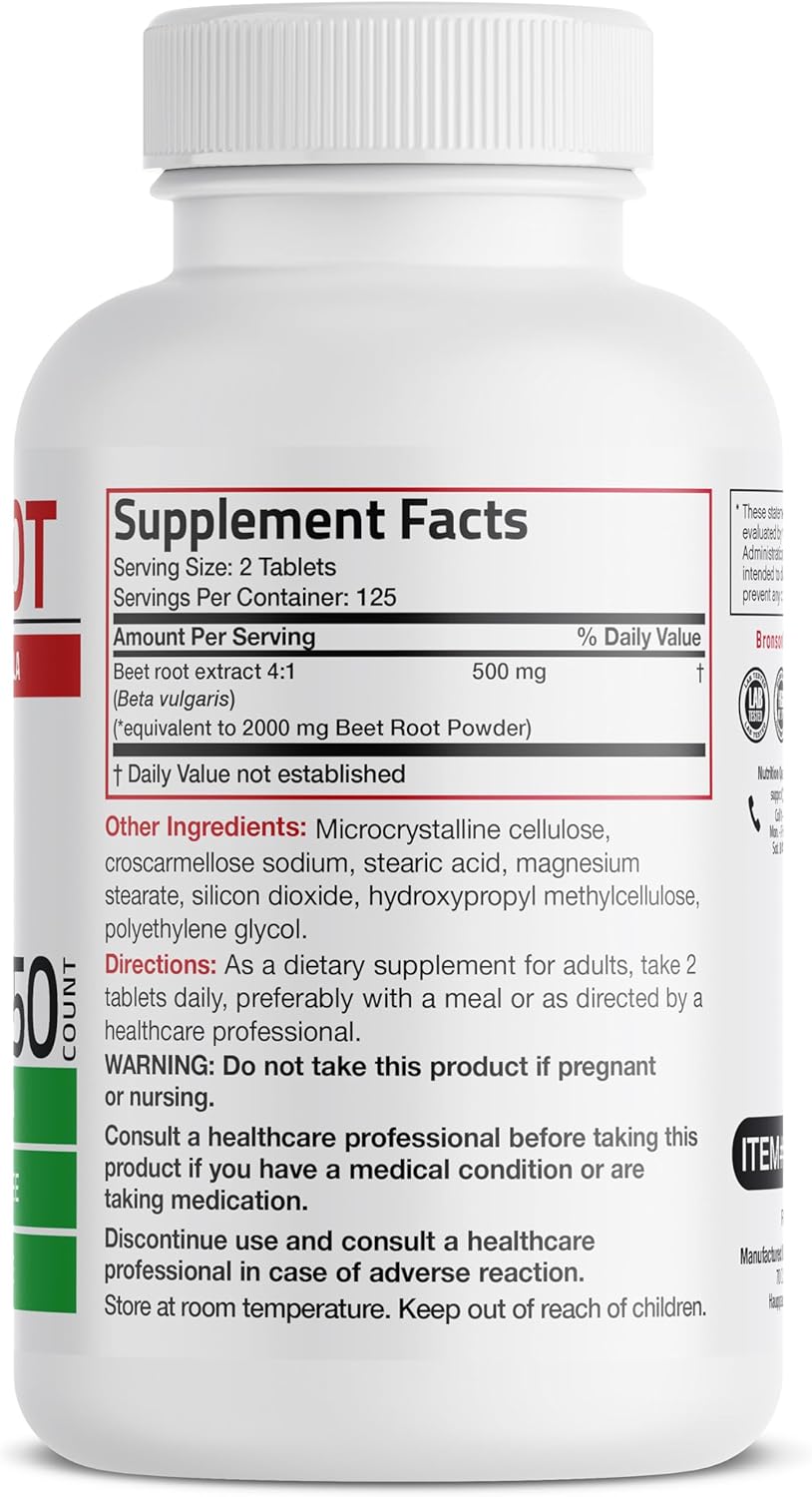 Bronson Beet Root Extra Strength, Non-GMO, 250 Vegetarian Tablets