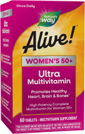 Nature’s Way Alive! Vitamins for Women 50 Plus, Complete Multivitamin, High Potency Formula, with Methylated B12, Gluten-Free, 60 Tablets