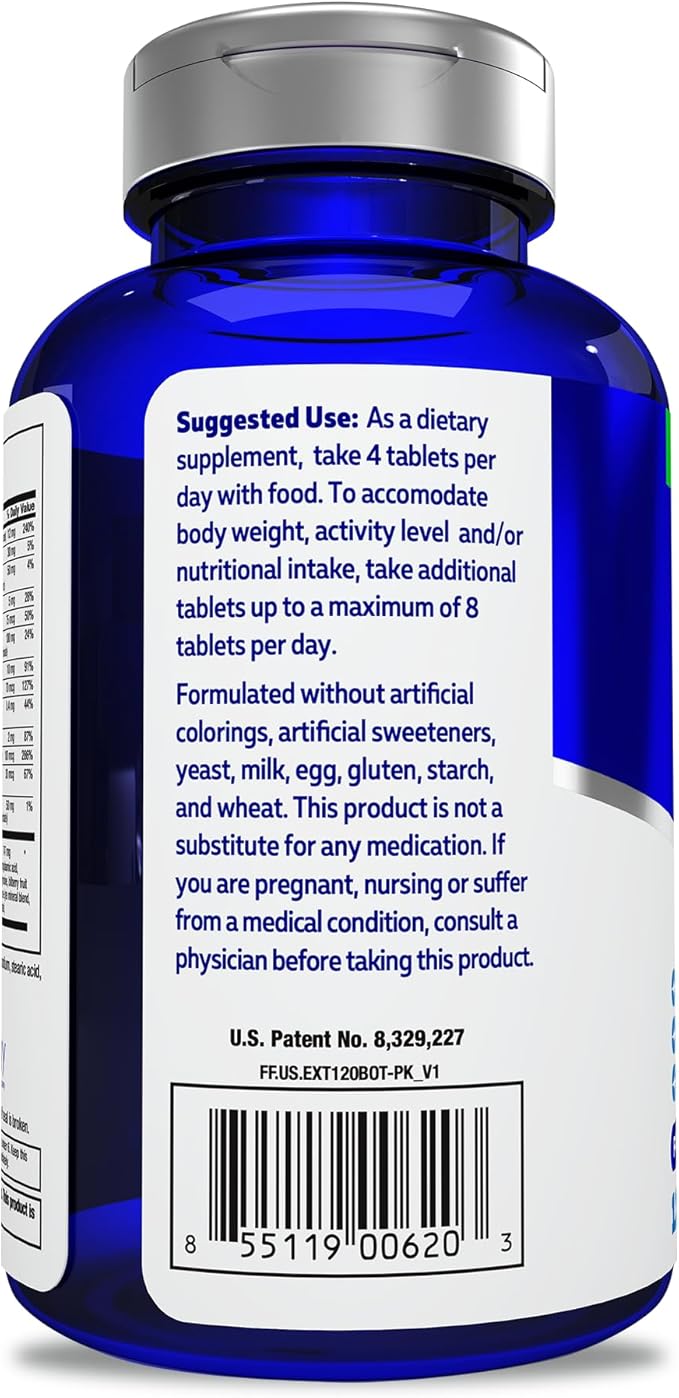 Focus Factor Adults Extra Strength, 120 Count - Brain Supplement for Memory, Concentration and Focus - Complete Multivitamin with DMAE, Vitamin D, DHA - Trusted Health Vitamins