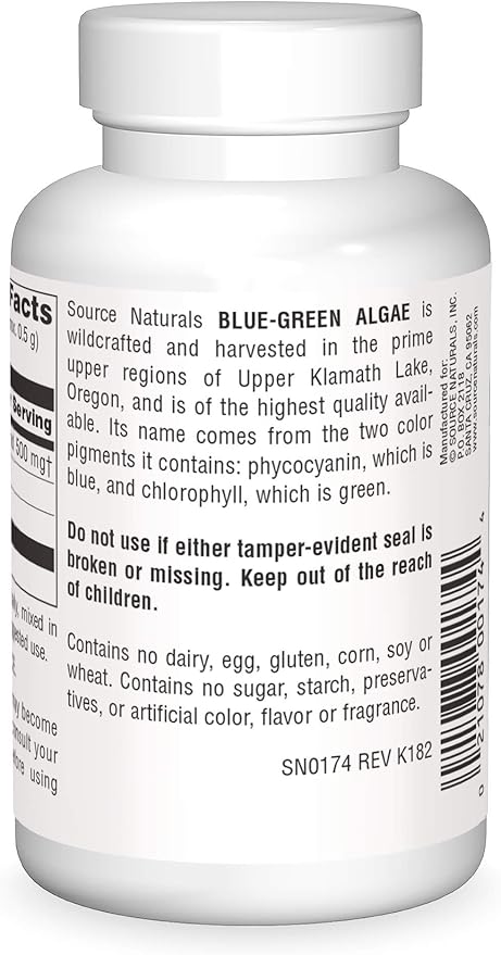 Source Naturals Blue-Green Algae from Klamath Lake, with Phycocyanin and Chlorophyll - 2oz Powder