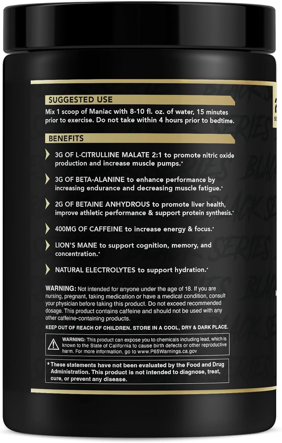 Anabolic Warfare Black Series Maniac, Pre-Workout Powder, Supports Nitric Oxide, Muscle Pumps, and Protein Synthesis* Apple Ambush