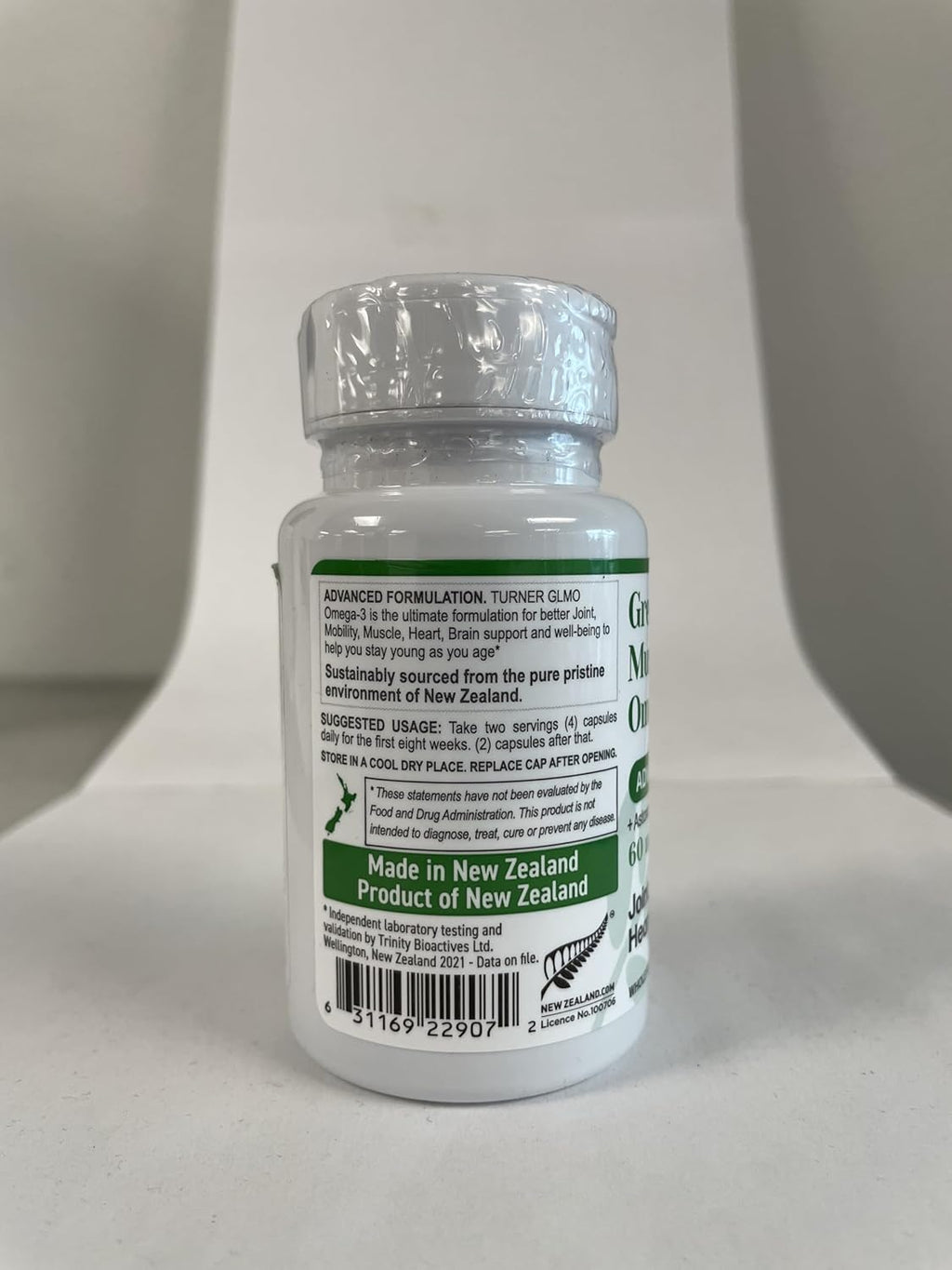 TURNER Omega-3 New Zealand Green Lipped Mussel Oil, 53x Higher Potency with UAF1000+ Super Antioxidant for Superior Joint Comfort & Mobility, No Fishy Aftertaste, 1 Bottle, 60 Softgels
