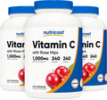 Nutricost Vitamin C with Rose HIPS 1025mg, 240 Capsules (3 Bottles) - Premium Non-GMO, Gluten Free Vitamin C Supplement