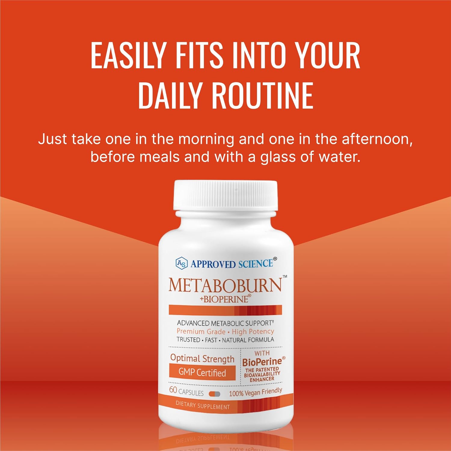 Approved Science MetaboBurn - Metabolic Support - Green Tea and BioPerine - 60 Vegan Capsules - High-Potency Extract - 50% EGCG - Non-GMO, Soy-Free, Allergen-Free - 60 Capsules (Pack of 1)