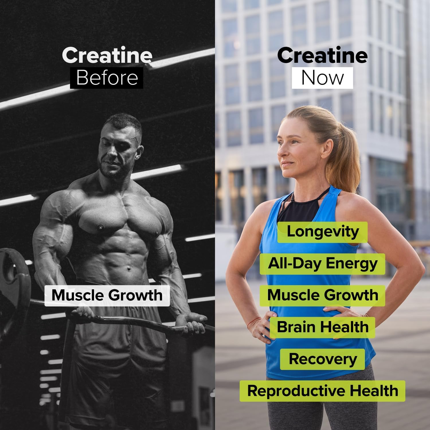 Complement Creatine Monohydrate Micronized Powder for Women and Men (5g, 60 Servings) Pre Workout, Post Workout, Muscle Recovery, Brain Health, Longevity- Vegan, Unflavored