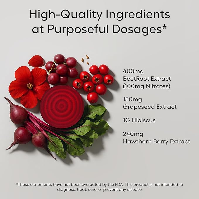 AONIC Flow | Healthy Blood Pressure Support | Multi-Action Formula with 1gr Hibiscus, 400mg Beet Root Extract (100mg Nitrates) CoQ10, Resveratrol & Hawthorn, Non-GMO & Vegan (90 Capsules)