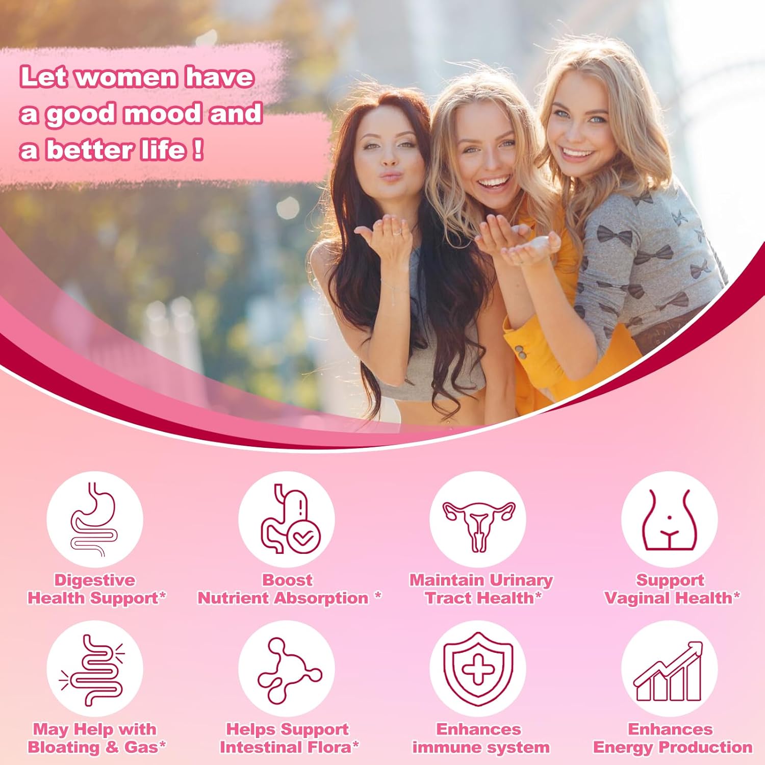 KFG Women's Probiotic, 100 Billion CFUs, 20 Strains, with Organic Prebiotics+Cranberry & D-Mannose, for Boost Immune, Digestive, Gut, Vaginal & Urinary Health, Gluten Dairy & Soy Free, 100 Tablets.