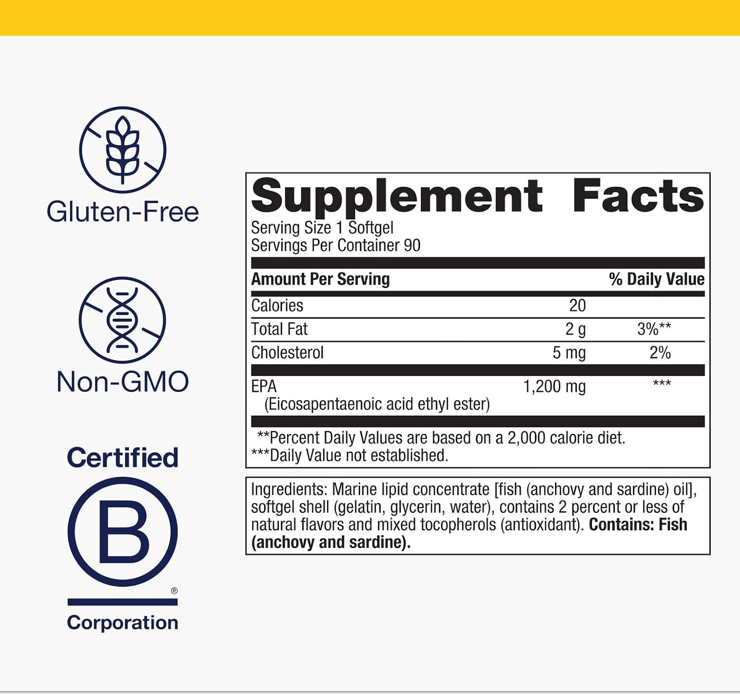 Metagenics OmegaGenics Fish Oil EPA 1200 - Omega-3 Fish Oil Supplement - for Heart Health & Immune System Health* - 90 Softgels