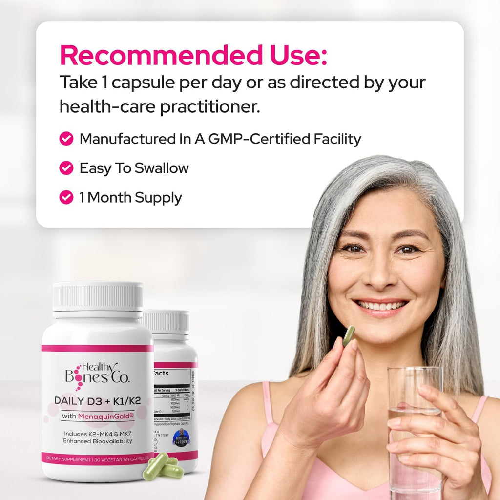 Premium D3 K2 - Full Spectrum Vitamin D3 K2, 2000 IU D3 + MK7 + MK4 + K1, Daily D3 K2 & K1 Supplements - Vitamin D Supports Calcium Absorption for Strong Bones & Immune Health - 30 Capsules
