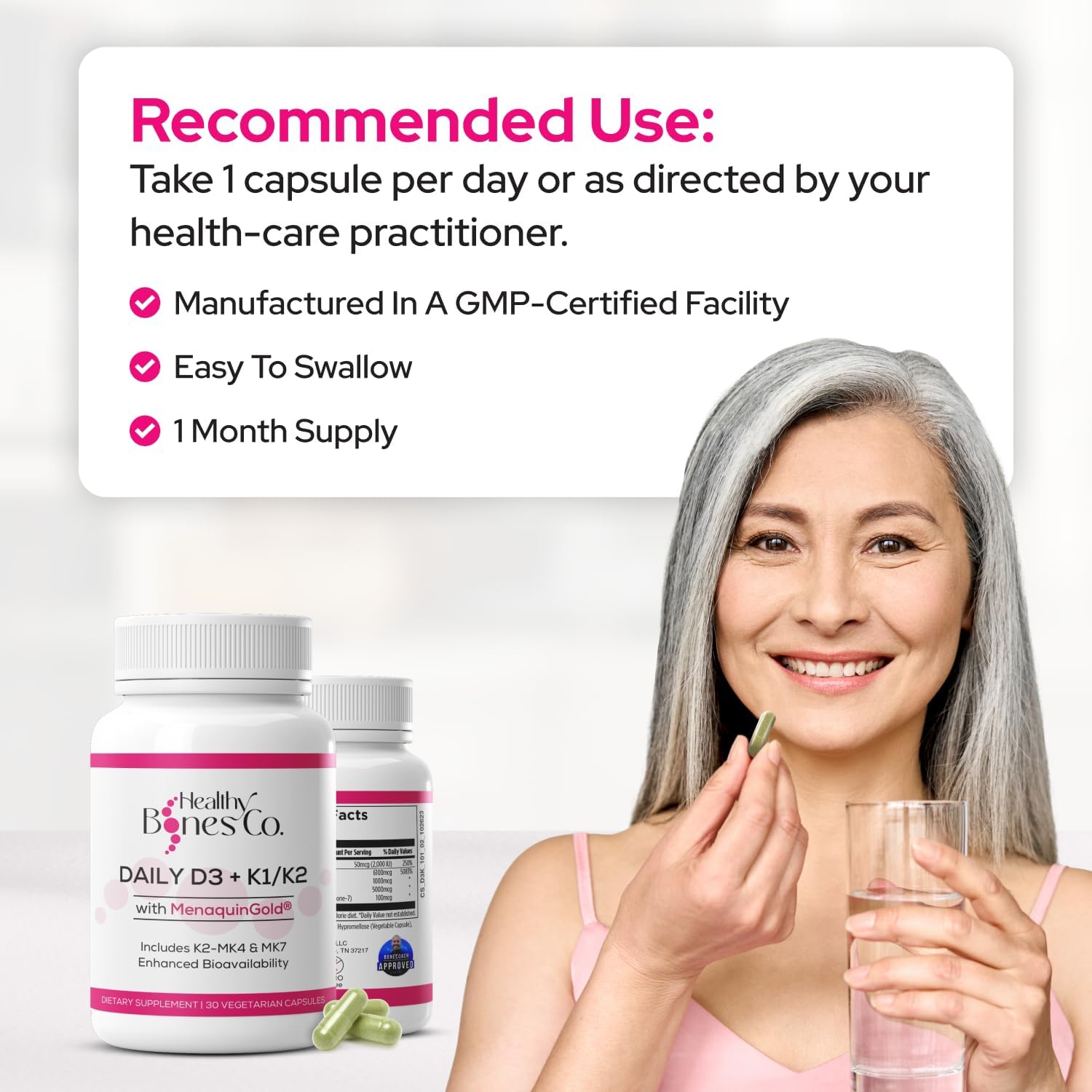 Premium D3 K2 - Full Spectrum Vitamin D3 K2, 2000 IU D3 + MK7 + MK4 + K1, Daily D3 K2 & K1 Supplements - Vitamin D Supports Calcium Absorption for Strong Bones & Immune Health - 30 Capsules