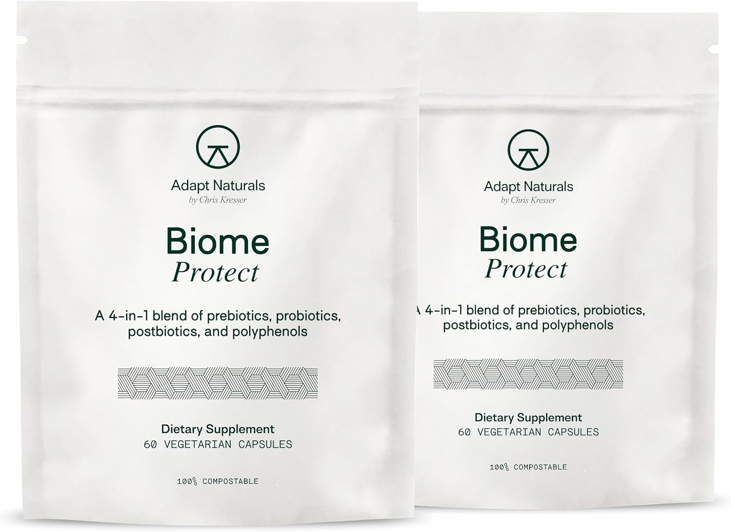 Adapt Naturals 4-in-1 Biome Protect Prebiotics, Probiotics Supplement Postbiotics & Polyphenols for Microbiome, Gut Health & Defense for Women & Men, 60 Day Supply