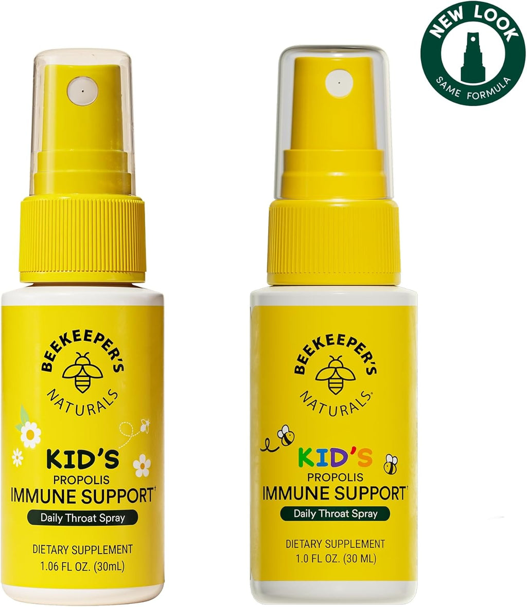 Beekeeper's Naturals Kids Propolis Throat Spray 95% Bee Propolis Extract - Natural Immune Support & Sore Throat Relief, Antioxidants & Gluten-Free, 1.06 oz (Pack of 2)