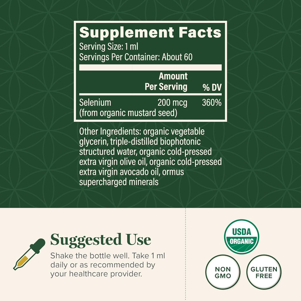Global Healing Center - Selenium 200mcg, Selenium Supplement Drops with Organic Ingredients, Antioxidants for Thyroid and Immune Support, Non-GMO & Gluten-Free, for Men & Women - 2 Fl Oz