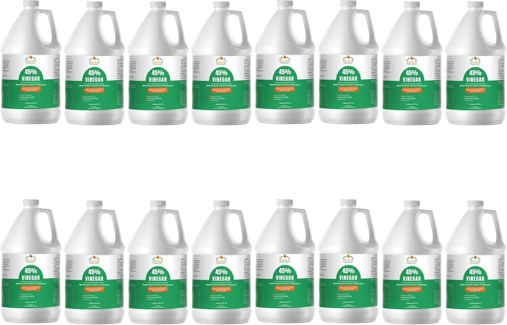 45% Vinegar Concentrated | White Vinegar for Cleaning and Garden | Home, and Outdoor Pure | Max Performance 9X Power | with Instructions (16 Gallons/ 2048 fl oz)