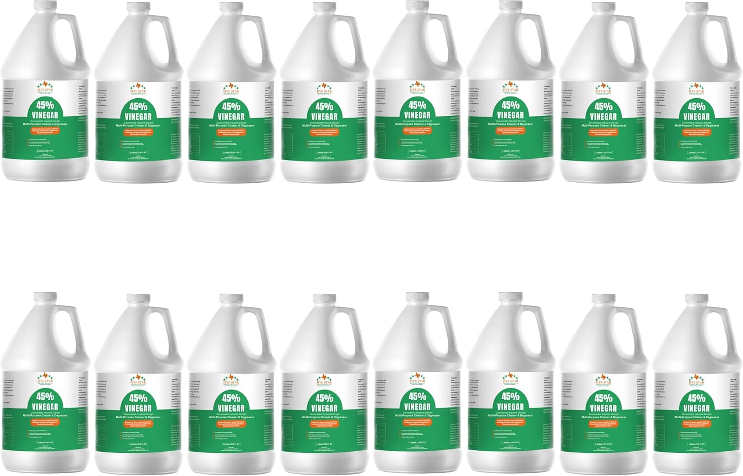 45% Vinegar Concentrated | White Vinegar for Cleaning and Garden | Home, and Outdoor Pure | Max Performance 9X Power | with Instructions (16 Gallons/ 2048 fl oz)