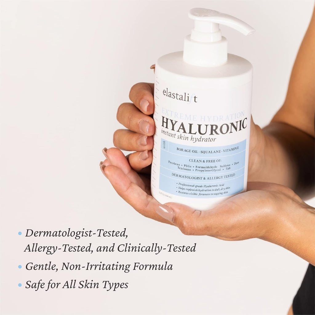 Elastalift Hyaluronic Acid Moisturizer Body Lotion | Anti Aging Skin Care Body Cream & Face Lotion Diminishes Look Of Wrinkles, Sagging Skin, Crepey Skin, Cellulite, Stretch Marks, Dry Skin, 15 Fl Oz