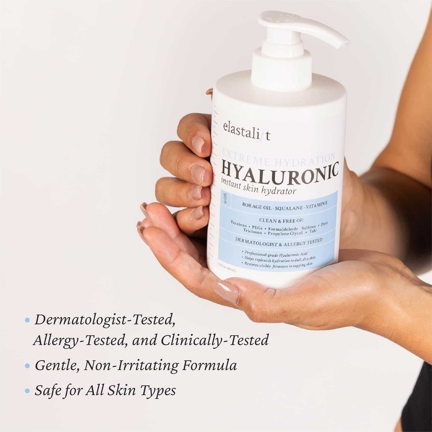 Elastalift Hyaluronic Acid Moisturizer Body Lotion | Anti Aging Skin Care Body Cream & Face Lotion Diminishes Look Of Wrinkles, Sagging Skin, Crepey Skin, Cellulite, Stretch Marks, Dry Skin, 15 Fl Oz