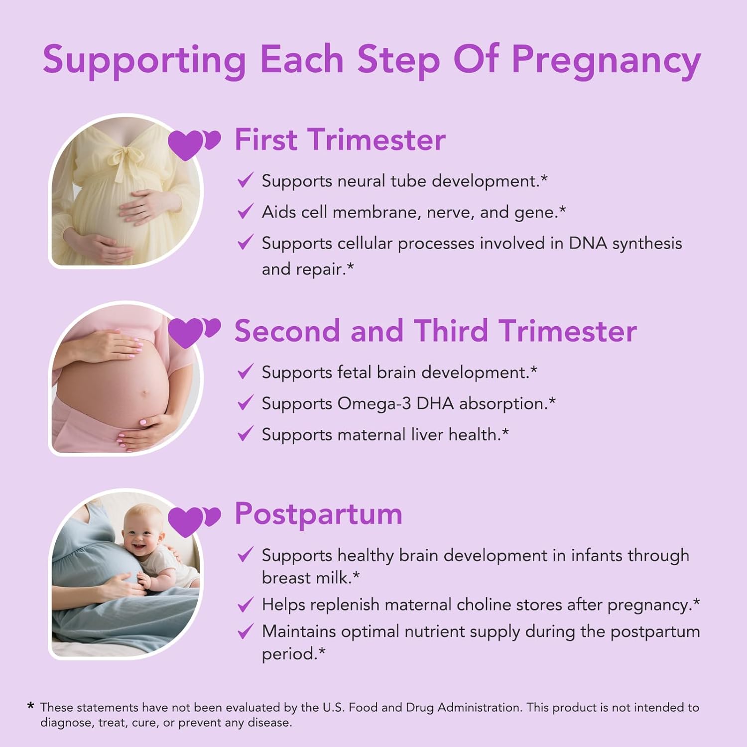 Premom Prenatal Choline Bitartrate Supplement: 550mg for Cognitive Development Meet Daily Needs– Nutritional Support for Pregnancy & Metabolism, Baby Brain Development – 60 Capsules, 30 Days Supply