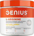 Genius L-Arginine Nitric Oxide Powder - Fermented L- Arginine Nutritional Supplements & Nitric Oxide Booster - Pre Workout, Natural Muscle Builder - 30 Servings, Lemon