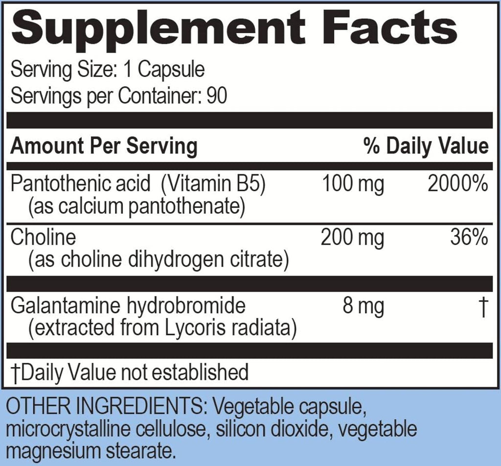 Life Enhancement Galantamind Brain Supplement for Memory and Focus - Vitamin B5 & Galantamine Supplement - Mental Clarity & Cognitive Enhancement (8mg - 90 Capsules, Galantamind)