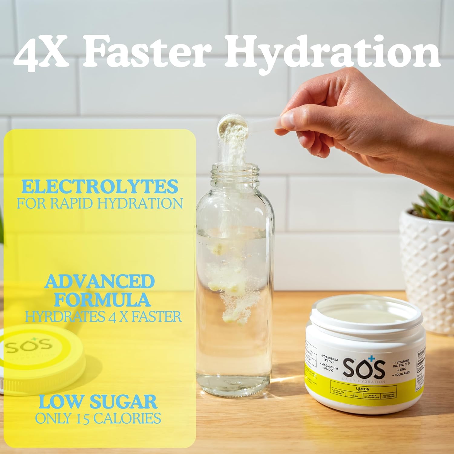 SOS Hydration ORS Electrolyte Powder Stick Packs | Oral Rehydration Solution | Low Sugar | Rapid Rehydration | Made in USA | Keto | Lemon | 31 Servings