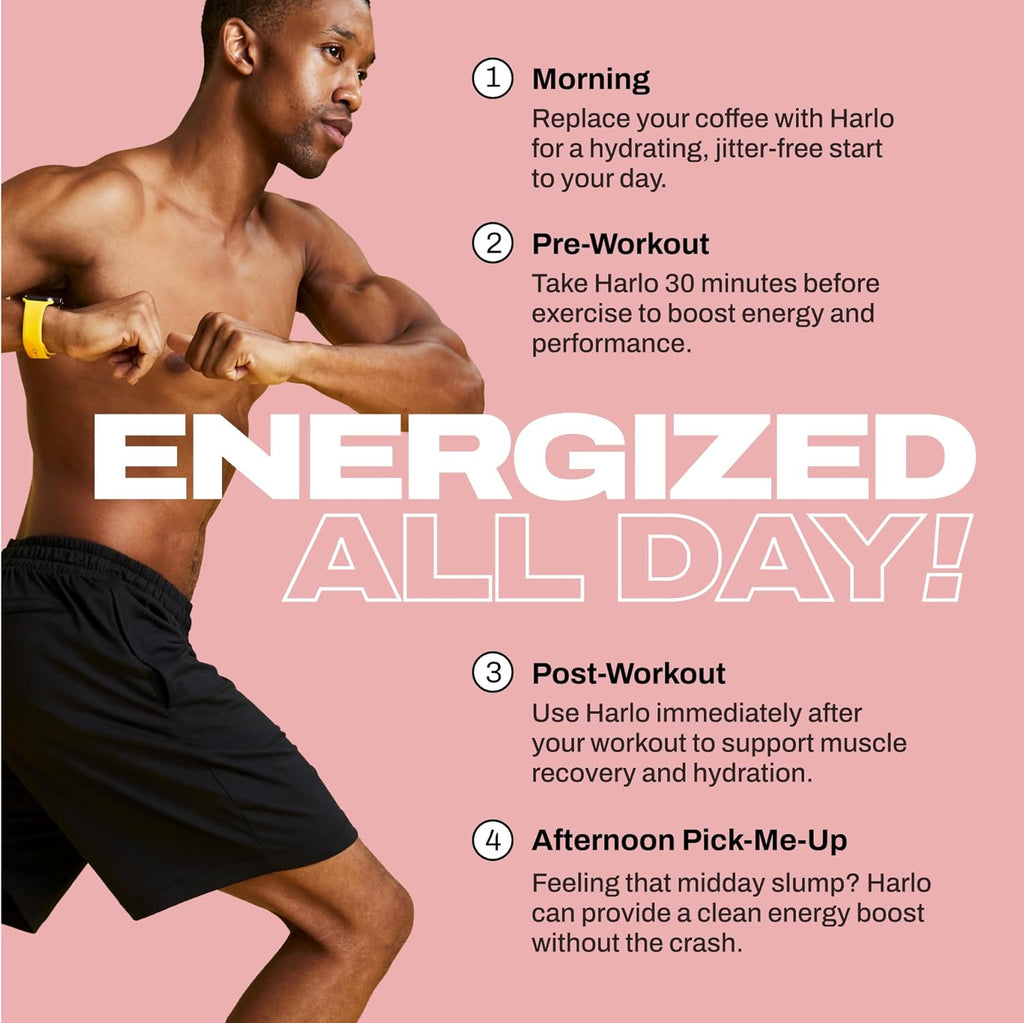 Harlo - Watermelon Salt Electrolyte Drink Mix w/Bovine Collagen & Creatine - Creatine Monohydrate Powder - Energy Drink Powder - Pre Workout Powder - Sugar Free Energy Drinks - Post Workout Recovery