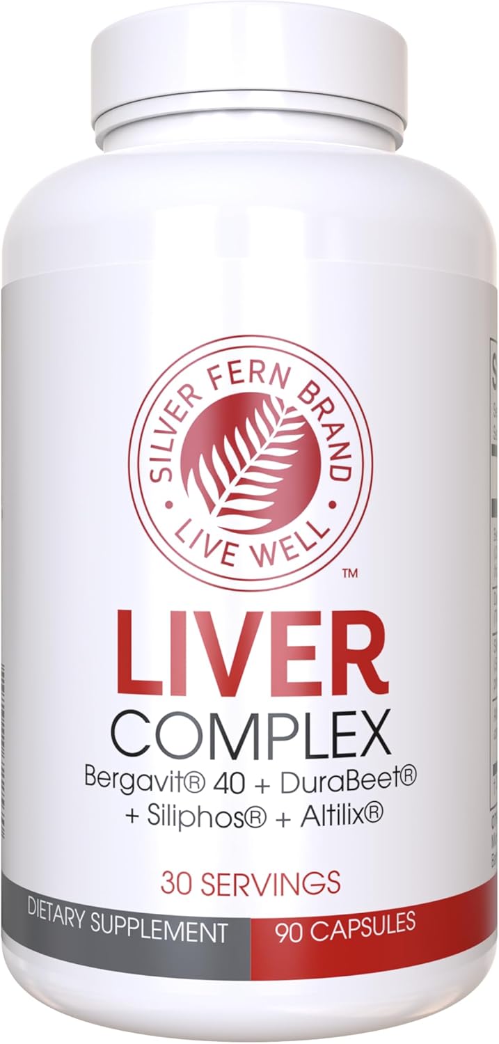 Silver Fern Brand Liver Complex Supplement (1 Pack) – with Milk Thistle, Beet Root, Bergavit®, & Artichoke Extract – Daily Liver Support – 90 Vegetarian Capsules