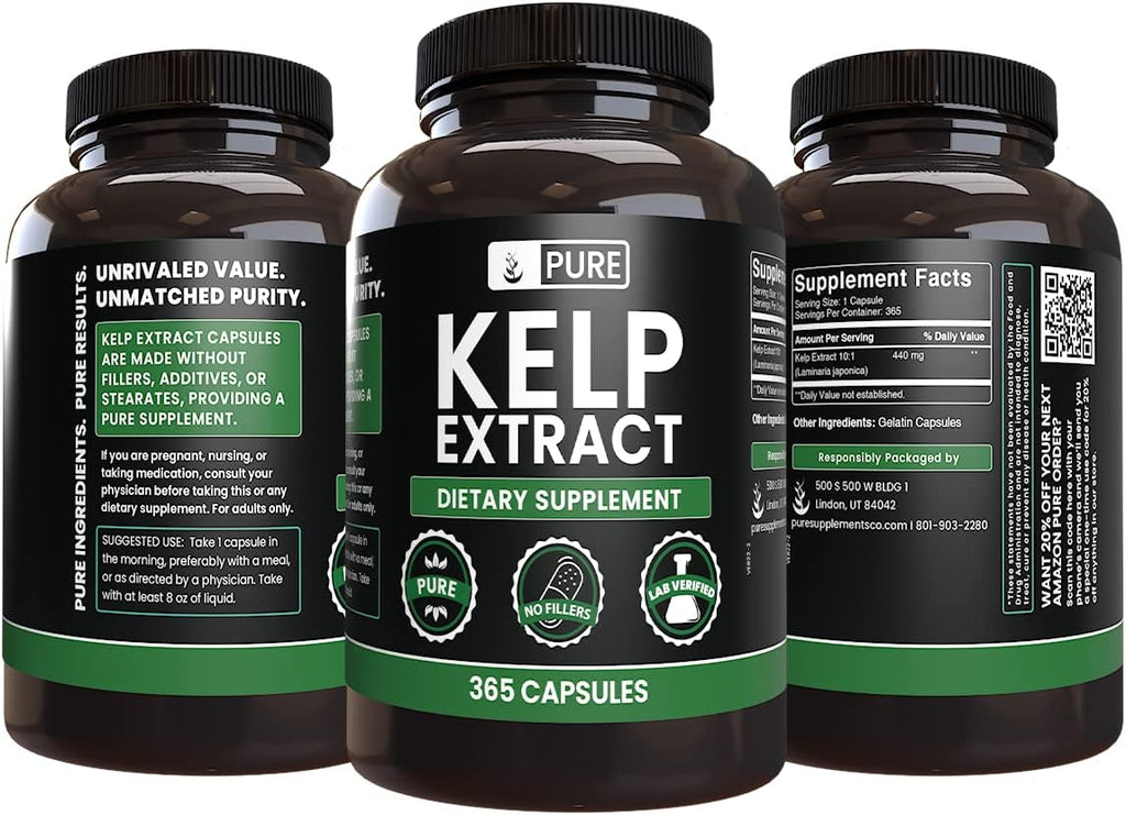 Pure Original Ingredients Kelp Extract (365 Capsules) No Magnesium Or Rice Fillers, Always Pure, Lab Verified