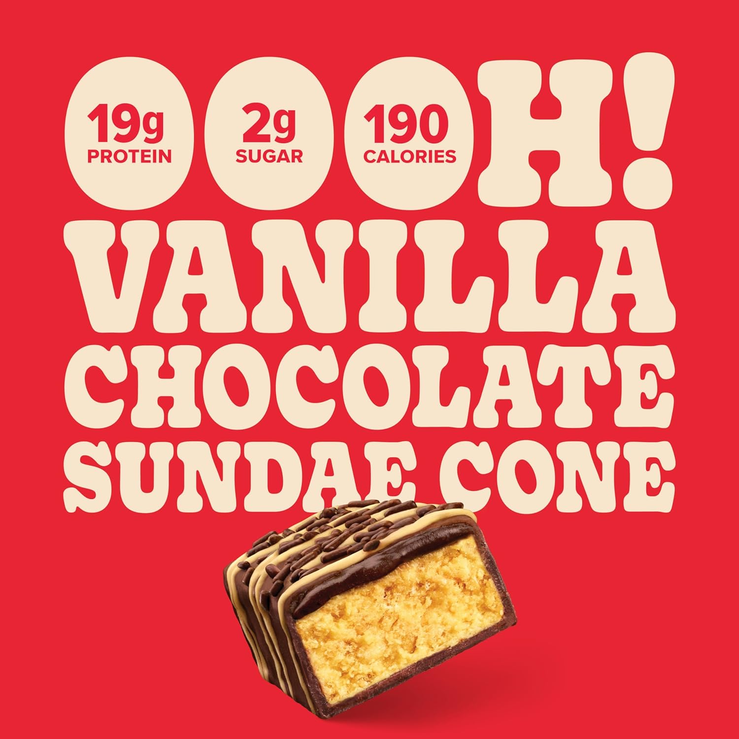 Pure Protein Bars, High Protein, Nutritious Snacks to Support Energy, Low Sugar, Gluten Free, Sundae Cone, 1.76oz, 12 Count (Packaging May Vary)