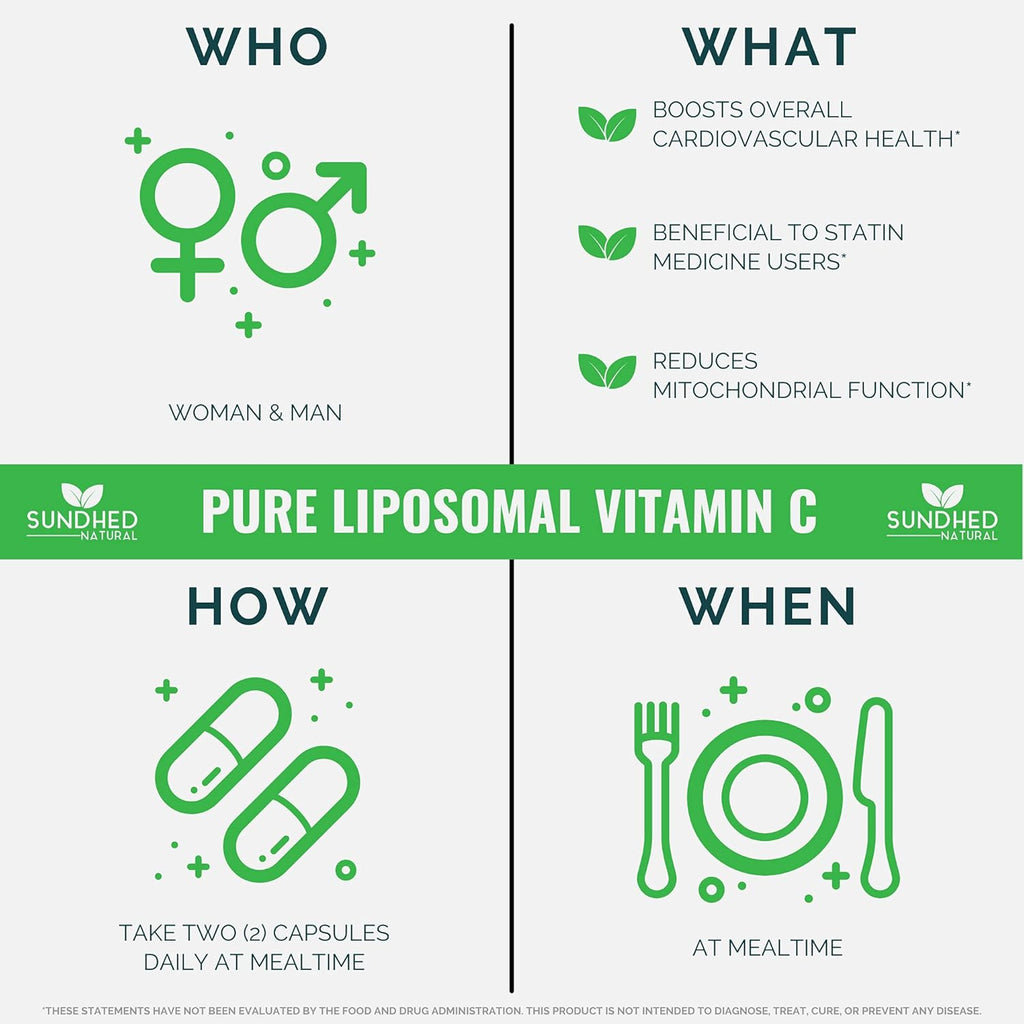 Pure Liposomal Vitamin C - 1200mg Immune System & Collagen Health Booster, Helps Anti Aging Skin Vitamins, Sodium Ascorbate, Sunflower Lecithin, Lypo Spheric - 60 Capsules