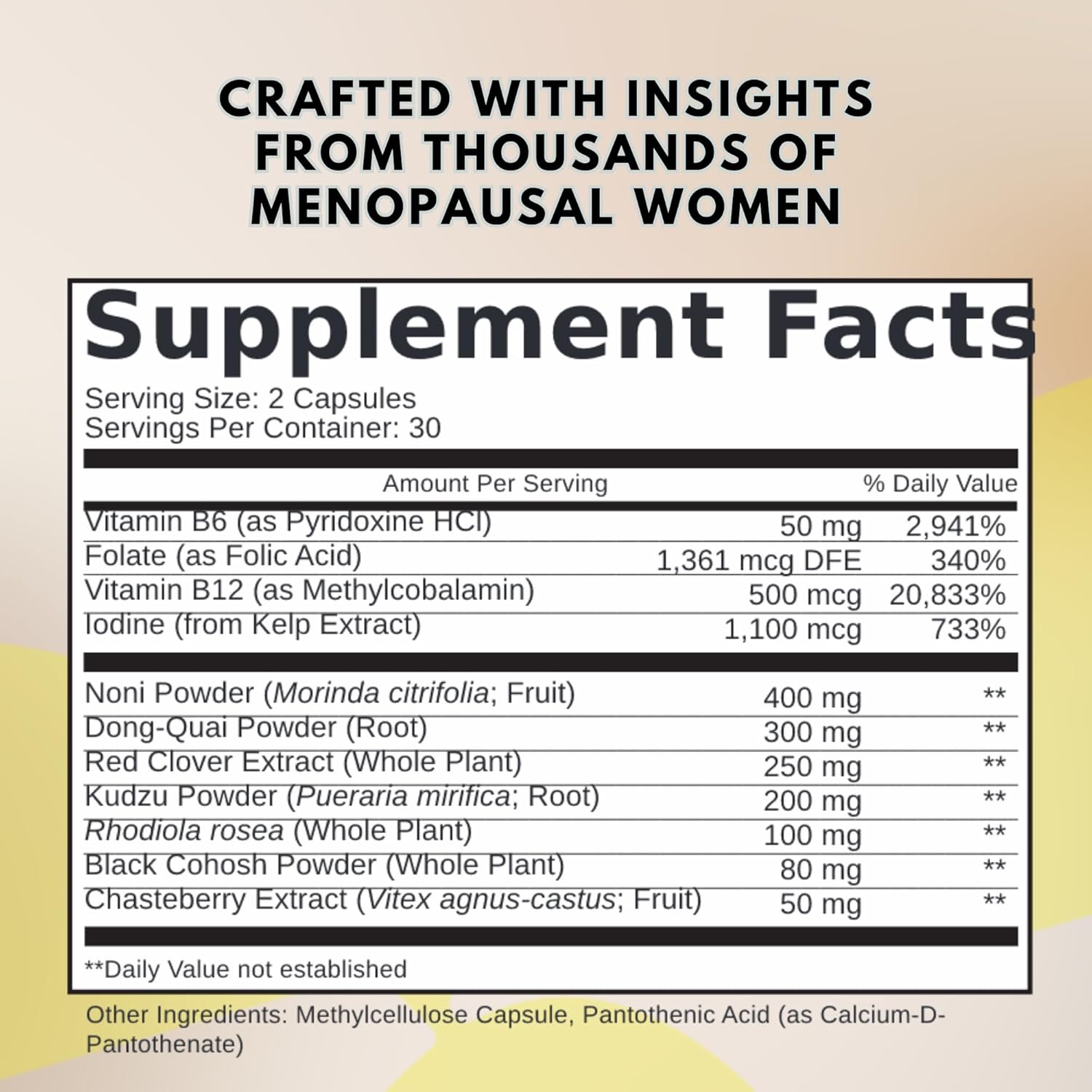 Fobulous Menopaus – Vegan Menopause Formula with Black Cohosh & B-Complex – Plant-Based Capsules with Recipes & Pilates Program