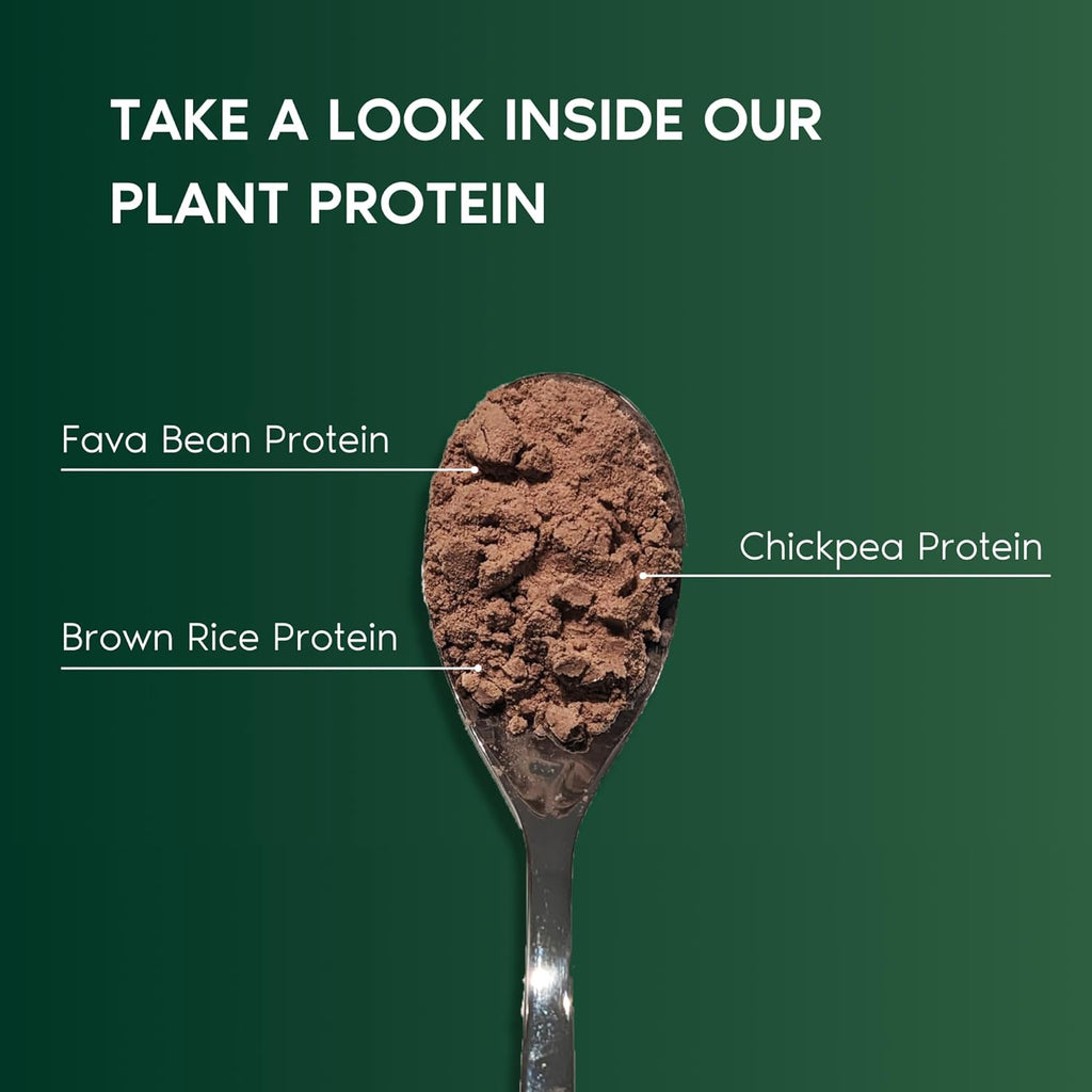 Primal Harvest Vegan Protein Powder for Nutritional Weight Support 20g Plant-Based Protein Per Serving from Fava Beans Chickpeas & Rice Chocolate Flavor 405g Gluten-Free Soy-Free No Added Sugar