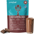 LyfeFuel All-in-One Essentials Nutrition Shake | Complete Meal Replacement Powder | 50+ Superfood Blend, 18g Plant-Based Protein - Chocolate, 24 Servings - 3 Pack