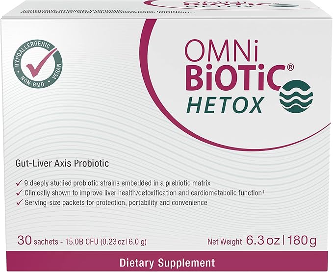 OMNi BiOTiC HETOX Probiotic Liver Detox - Bifidobacterium & Lactobacillus Probiotic Supplement - Hypoallergenic Gut-Liver Support - Non-GMO Detox Cleanse for Men and Women
