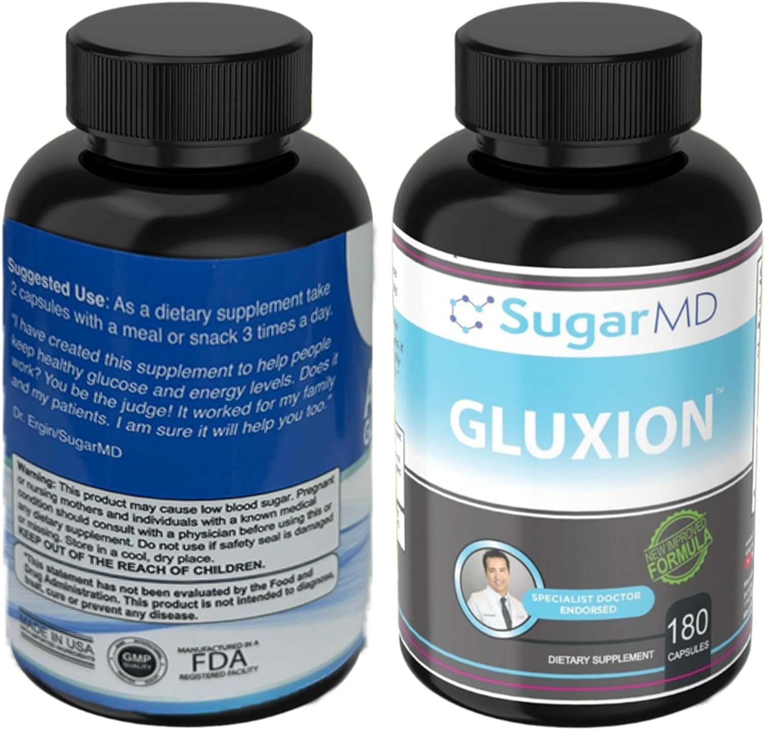 SugarMD GLUXION 3X Strength Formula | Advanced Botanical & Nutrient Blend for Spike Control| Vegan, Non-GMO, 180 Capsules