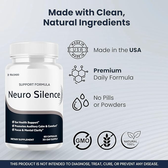 Neuro Silence Capsules - Official NeuroSilence Advanced Support Supplement, Natural Ear Health Support Vitamins for Overall Health & Wellness Reviews, 60 Capsules for 1 Month