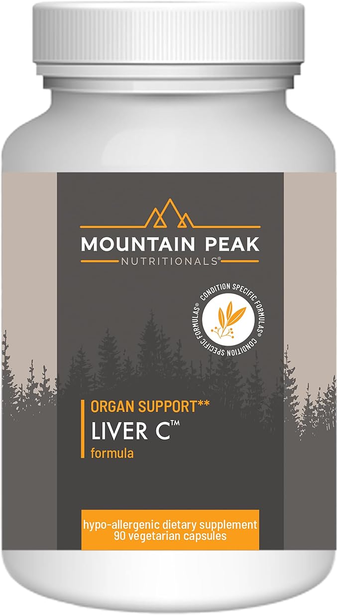 Mountain Peak Nutritionals Liver C - Liver Support & Detox Supplement - w/Milk Thistle (Siliphos®), Turmeric, and Mushroom Blend - Promotes Healthy Liver Function & Energy (90 Vegetarian Capsules)
