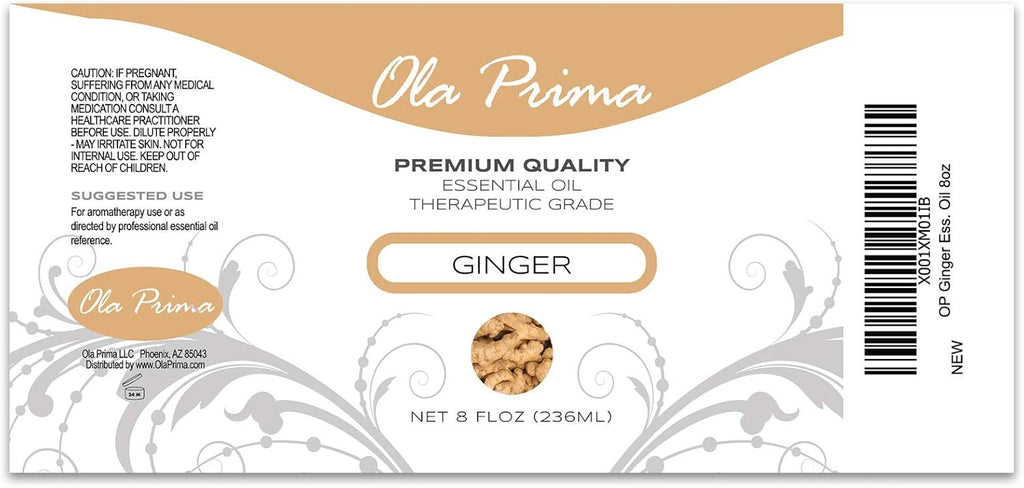 Ola Prima Ginger Essential Oil 8 fl oz – Therapeutic Grade Ginger Aromatherapy Oil