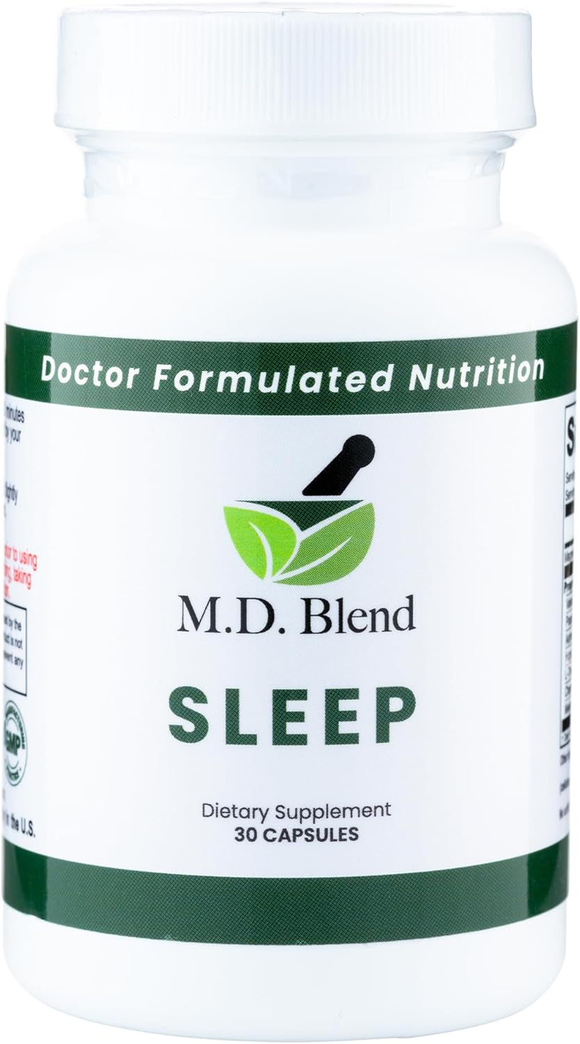 Sleep - Natural Supplement with L-Theanine, Ashwagandha, Magnesium, Valerian Root, Melatonin - Non-Habit Forming Formula for Deep Sleep & Rejuvenating Rest - 60 Capsules