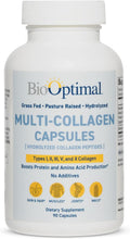 BioOptimal Multi-Collagen Supplement Capsules, Types I, II, III, V, & X Collagen, 90 Capsules