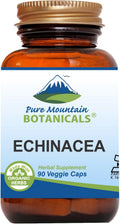 Pure Mountain Botanicals Echinacea Capsules Supplement - Kosher Vegan Caps with 420mg Organic Echinacea Root