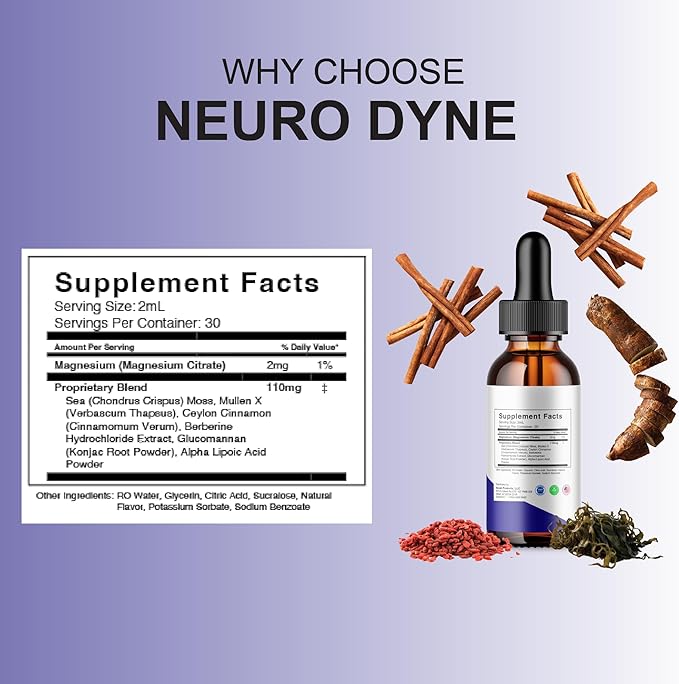 BLUE VIBE NeuroDyne Drops, Neuro Dyne Advanced Strength Overall Health & Wellness Support Supplement, NeuroDyne Premium All Natural Daily Health and Overall Energy Formula (1 Pack - 2oz / 60ml)