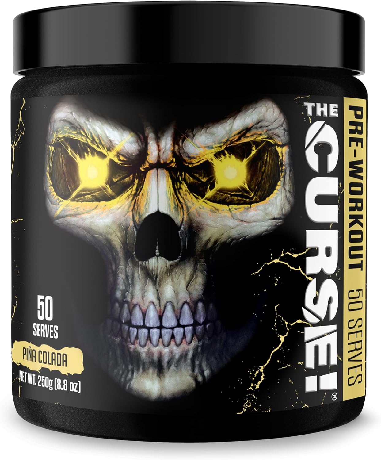 JNX SPORTS The Curse! Pre Workout Powder for Men & Women, Caffeine, Beta-Alanine, Creatine, L-Citrulline, 50 Servings, Pina Colada Flavor – Boost Energy, Strength & Focus