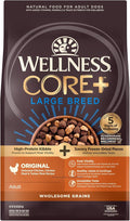 Wellness CORE+ Dry Dog Food with Freeze Dried Pieces, Large Breed, Wholesome Grains, High Protein, Natural, Chicken & Turkey Recipe, (20-Pound Bag)