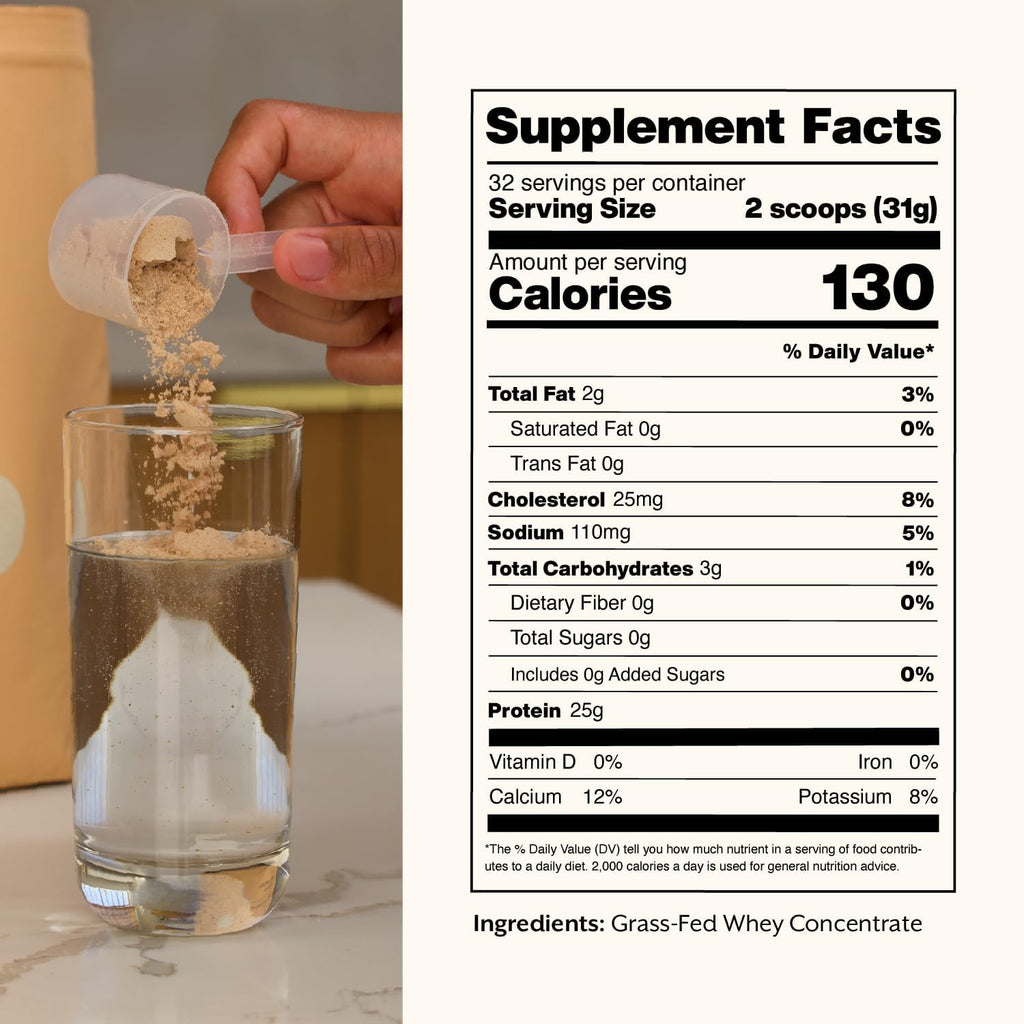 ProMix Nutrition One Ingredient Whey Protein Powder, 25g Protein per Serving, Sugar Free, Soy Free, Unflavored - 32 Servings